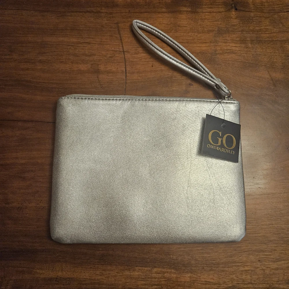 Cynthia‎ Rowley Silver Shimmer Clutch NWT